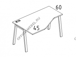 Стол эргономичный левый "Техно" на металлокаркасе TRE А4 Б3 065 БП на Office-mebel.ru