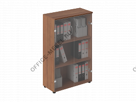 Шкаф средний закрытый-стекло прозрачное 22/129-2 на Office-mebel.ru