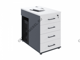 Тумба приставная с 4-мя ящиками и нишей MDF407  на Office-mebel.ru