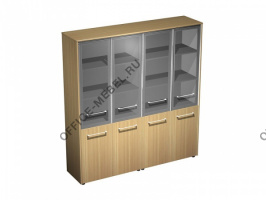 Шкаф для документов со стеклянными дверьми (стенка из 2 шкафов) МЕ 360 на Office-mebel.ru