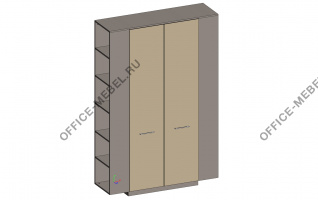 Шкаф высокий с боковыми стеллажами (двери в ал. рамке) JNS935.U727 на Office-mebel.ru