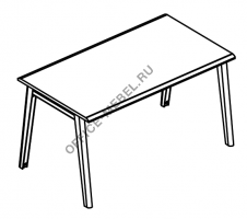 Стол письменный на ножках МТ (2 скоса) МР Б1Б 022.01 на Office-mebel.ru