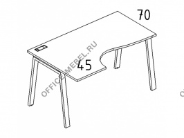 Стол эргономичный левый "Классика" на металлокаркасе TRE А4 Б3 045 БП на Office-mebel.ru