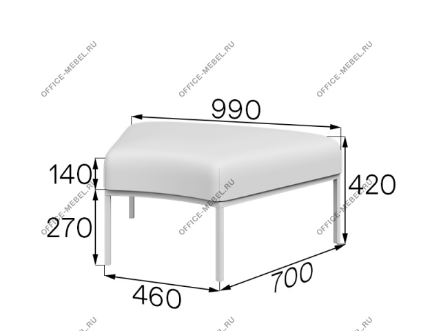 Мягкая мебель для офиса Пуф 45* A45p на Office-mebel.ru