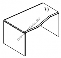 Стол эргономичный "Техно" на каркасе ДСП (2 скоса) левый МР МП 063.01  на Office-mebel.ru