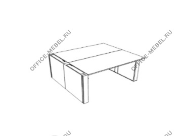Двойной стол с боковым пьедесталом DK186BC на Office-mebel.ru