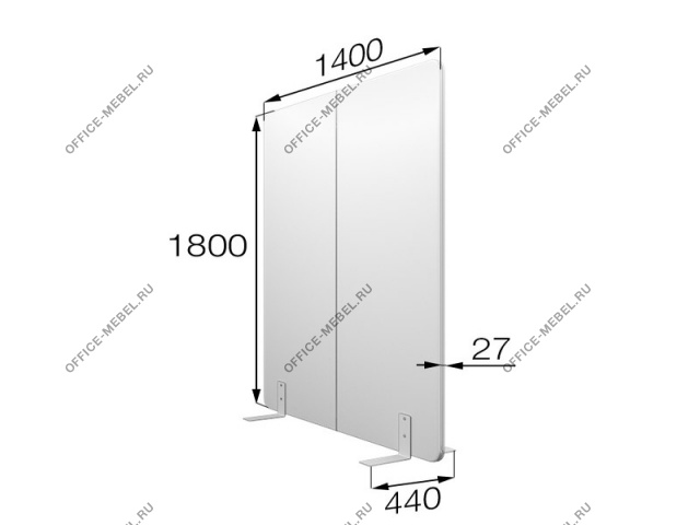 Перегородка без колес fx-140/180 на Office-mebel.ru