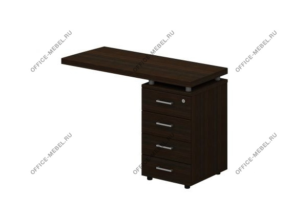 Брифинг-приставка на опорной 4-х ящичной тумбе правая 767 на Office-mebel.ru