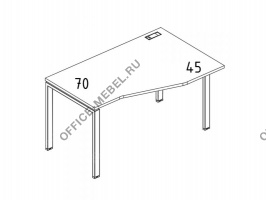 Стол эргономичный правый "Техно" на металлокаркасе UNO А4 Б1 066 БП на Office-mebel.ru