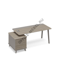 Стол руководителя комбинированный левый на тумбе малой (тип 1) ТМ М1 105 на Office-mebel.ru