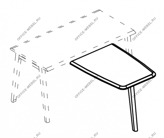 Брифинг-приставка фронтальная на опоре MТ МР Б1Б 073 на Office-mebel.ru