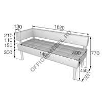 Диван 3-местный с левым/правым подлокотником Bu3-1L/R на Office-mebel.ru