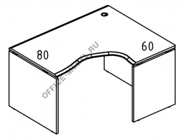 Стол эргономичный на каркасе ДСП (2 скоса) правый МР МП 086.01 на Office-mebel.ru