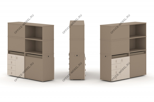 Набор №18. Тумба двойная с надставкой высокой ES.NB.2V-18 на Office-mebel.ru