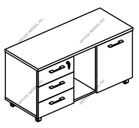 Тумба для оргтехники (топ ДСП) МР 272 на Office-mebel.ru