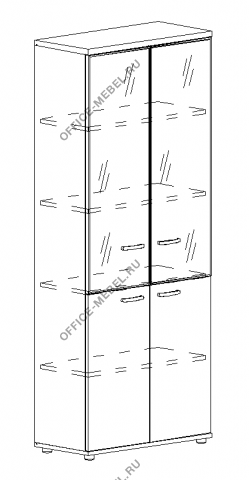 Шкаф для документов со стеклянными дверьми в алюминиевой рамке А4 9380 на Office-mebel.ru