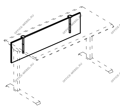 Экран стола защитный ДСП для стола МР А 802 на Office-mebel.ru