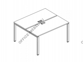 Рабочая станция на металлокаркасе UNO (2х1400) А4 Б1 177 БП на Office-mebel.ru