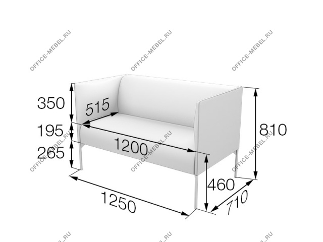 Мягкая мебель для офиса Диван 2-местный Brd2-2 на Office-mebel.ru