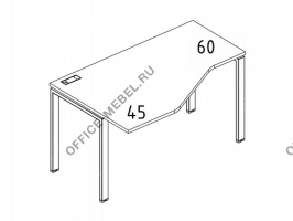 Стол эргономичный левый "Техно" на металлокаркасе UNO А4 Б1 055 БП на Office-mebel.ru