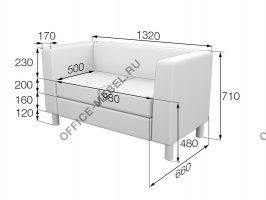 Диван 2-местный Dm2-2 на Office-mebel.ru