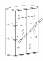 Шкаф средний со стеклом в алюминиевой рамке А4 9367  на Office-mebel.ru