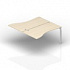 Составной стол на 2 рабочих места "Волна" (2 громмета) - приставной элемент PE2TPG129V на Office-mebel.ru 1