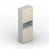 Шкаф для документов (4 двери+ниша, 4 полки, ручки - алюминий)	OMHS837 на Office-mebel.ru 1