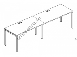 Рабочая станция на металлокаркасе DUE (2х1400) А4 Б2 024-2 БП на Office-mebel.ru