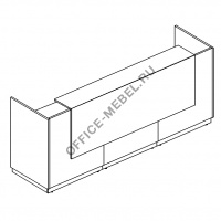 Стойка ресепшен прямая (полка высокая)  30* А4 9832-3 на Office-mebel.ru