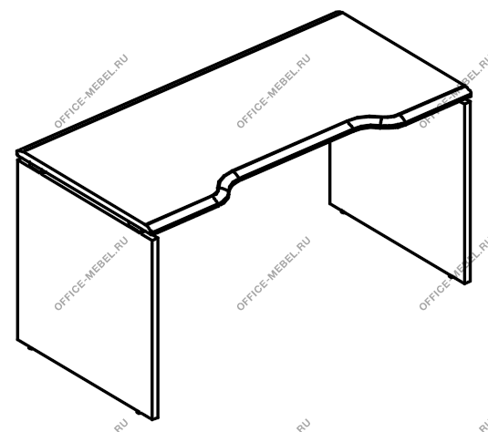 Стол эргономичный "Симметрия" на каркасе ДСП (2 скоса) МР МП 013.03 на Office-mebel.ru