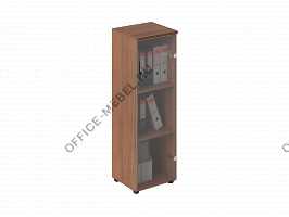 Шкаф узкий средний закрытый-стекло прозрачное 24/129 на Office-mebel.ru