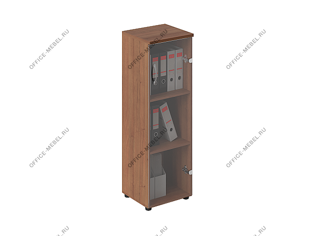 Шкаф узкий средний закрытый-стекло прозрачное 24/129 на Office-mebel.ru