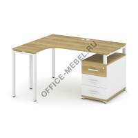 Стол эргономичный с опорной тумбой л\п CN.SA-301 A/B/W на Office-mebel.ru