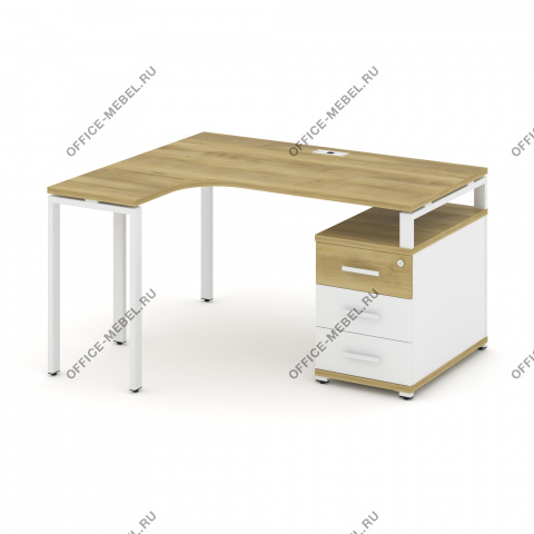 Стол эргономичный с опорной тумбой л\п CN.SA-301 A/B/W на Office-mebel.ru