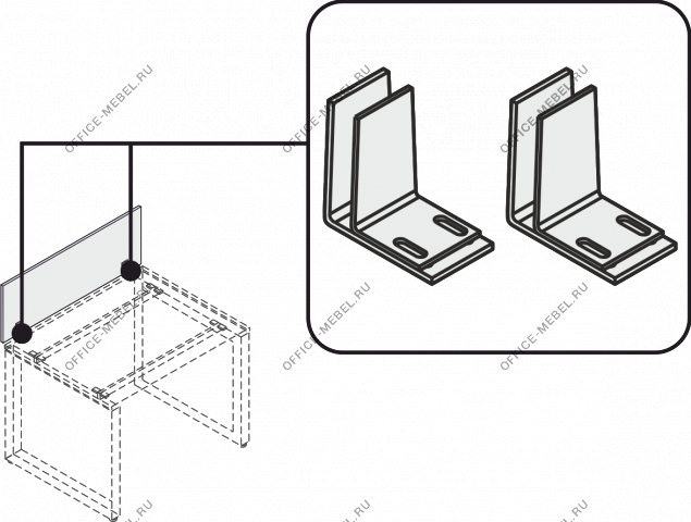 Крепление к экрану настольному MDF902 на Office-mebel.ru
