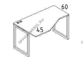 Стол эргономичный левый "Техно" на металлокаркасе QUATTRO А4 Б4 055 БП на Office-mebel.ru