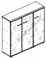 Шкаф средний двери стекло в рамке (топ МДФ) МР 9390 на Office-mebel.ru