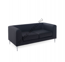 ЕВА АП/EVA UP Диван 2мест, кож+кожзам EVA UP 2 Chrome Dakota black Dollaro 501 black на Office-mebel.ru