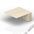Составной стол на 2 рабочих места с приставными тумбами 4 ящика (меламиновые аутлеты, приставной элемент) 2TPM148N072 на Office-mebel.ru