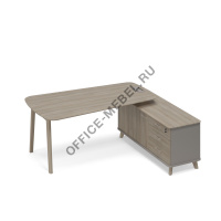 Стoл руководителя на опорной тумбе л\п (тип 3) WOOD ТМ В2 115  на Office-mebel.ru