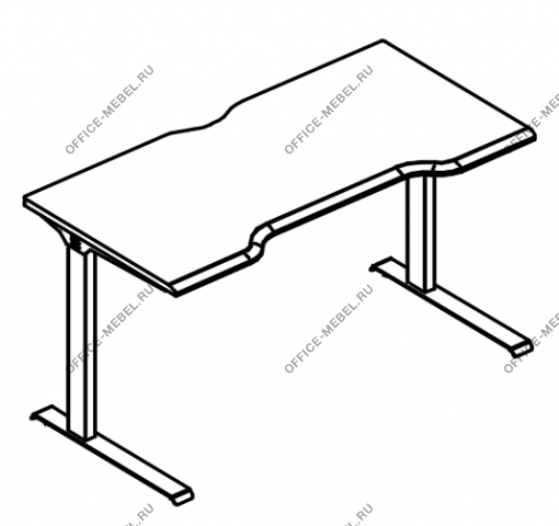 Стол эргономичный "Симметрия" на металлокаркасе МL (1 скос) МР А2 014.04 на Office-mebel.ru