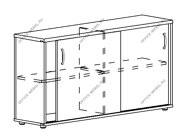 Шкаф-купе низкий (для 2-х столов 70) А4 303 на Office-mebel.ru
