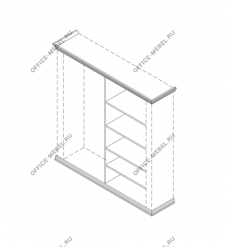 комплект наполнения 1 секции - полки PRT418 на Office-mebel.ru