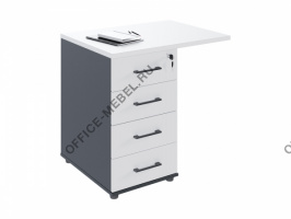Тумба приставная с замком на верхний ящик MDF402+MDF405 на Office-mebel.ru