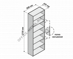 Шкаф высокий открытый MDF609 на Office-mebel.ru