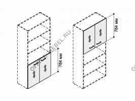 Двери низкие деревянные для шкафа MDF614 на Office-mebel.ru