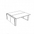 Двойной стол с боковым пьедесталом DK146BC на Office-mebel.ru 1