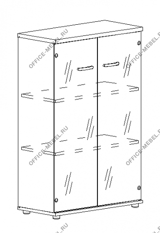 Шкаф средний со стеклом А4 9366 на Office-mebel.ru