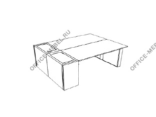 Двойной стол с боковым пьедесталом DK206BLC на Office-mebel.ru